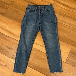J. Crew High Rise Button-Fly Blue Jeans